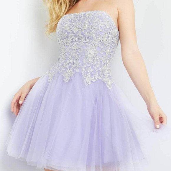 JVN by Jovani Dresses & Skirts - JVN by Jovani Cocktail Dress Light Lavender / Silver Size 2